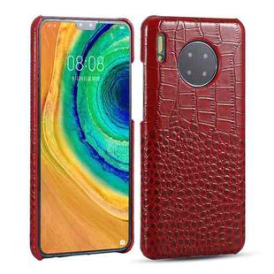 For Huawei Mate 30 Head-layer Cowhide Leather Crocodile Texture Protective Case(Red)