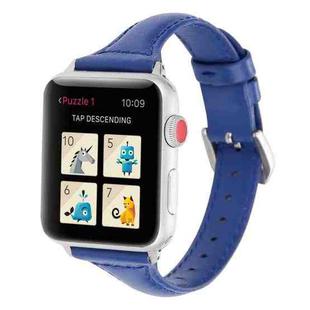 Small Waist Leather Watch Band For Apple Watch Series 8&7 41mm / SE 2&6&SE&5&4 40mm / 3&2&1 38mm(Blue)