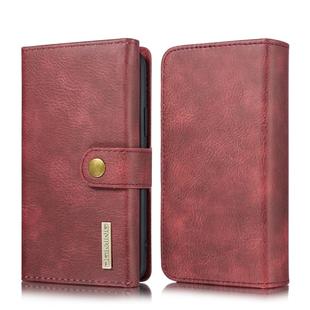 For iPhone 11 Pro Max DG.MING Triple Fold Crazy Horse Texture Magnetic Horizontal Flip Leather Case with Holder & Card Slots & Wallet(Red)