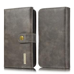 For Galaxy Note 10 DG.MING Triple Fold Crazy Horse Texture Magnetic Horizontal Flip Leather Case with Holder & Card Slots & Wallet(Grey)