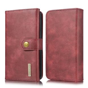 For Galaxy Note 10 DG.MING Triple Fold Crazy Horse Texture Magnetic Horizontal Flip Leather Case with Holder & Card Slots & Wallet(Red)