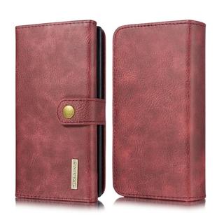 For Galaxy Note 10+ DG.MING Triple Fold Crazy Horse Texture Magnetic Horizontal Flip Leather Case with Holder & Card Slots & Wallet(Red)