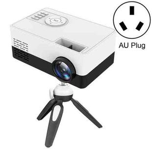 J15 1920 x 1080P HD Household Mini LED Projector with Tripod Mount Support AV / HDMI x 1 / USB x1 / TF x 1, Plug Type:AU Plug(Black White)