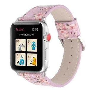 Plum Series Leather Watch Band For Apple Watch Series 8&7 41mm / SE 2&6&SE&5&4 40mm / 3&2&1 38mm(Light Purple)