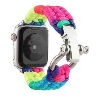 Umbrella Cord Rainbow Watch Band For Apple Watch Series 8&7 41mm / SE 2&6&SE&5&4 40mm / 3&2&1 38mm(D)