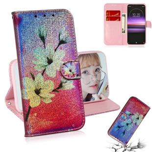 For Sony Xperia 1 / XZ4 Colored Drawing Pattern Colorful Magnetic Buckle Horizontal Flip PU Leather Case with Holder & Card Slots & Wallet & Lanyard(Magnolia)