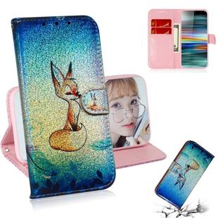 For Sony Xperia 10 Colored Drawing Pattern Colorful Magnetic Buckle Horizontal Flip PU Leather Case with Holder & Card Slots & Wallet & Lanyard(Fox)