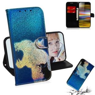 For Sony Xperia 10 Plus Colored Drawing Pattern Colorful Magnetic Buckle Horizontal Flip PU Leather Case with Holder & Card Slots & Wallet & Lanyard(Cat and Leopard)