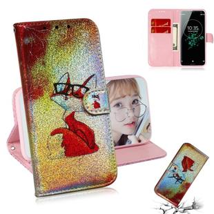For Sony Xperia XZ3 Colored Drawing Pattern Colorful Magnetic Buckle Horizontal Flip PU Leather Case with Holder & Card Slots & Wallet & Lanyard(Glasses Fox)