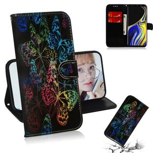 Colored Drawing Pattern Colorful Magnetic Buckle Horizontal Flip PU Leather Case with Holder & Card Slots & Wallet & Lanyard For Galaxy Note 9(Butterfies)