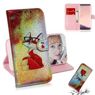 Colored Drawing Pattern Colorful Magnetic Buckle Horizontal Flip PU Leather Case with Holder & Card Slots & Wallet & Lanyard For Galaxy S8+(Glasses Fox)