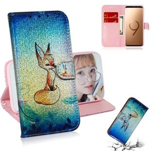 Colored Drawing Pattern Colorful Magnetic Buckle Horizontal Flip PU Leather Case with Holder & Card Slots & Wallet & Lanyard For Galaxy S9+(Fox)