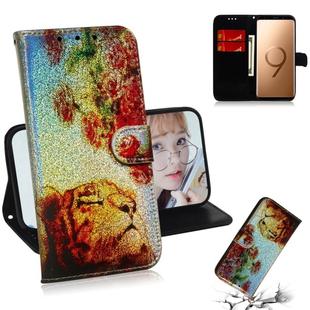 Colored Drawing Pattern Colorful Magnetic Buckle Horizontal Flip PU Leather Case with Holder & Card Slots & Wallet & Lanyard For Galaxy S9+(Tiger Rose)