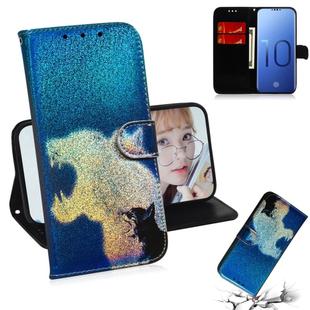 Colored Drawing Pattern Colorful Magnetic Buckle Horizontal Flip PU Leather Case with Holder & Card Slots & Wallet & Lanyard For Galaxy S10(Cat and Leopard)