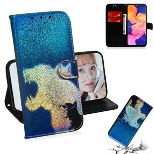 Colored Drawing Pattern Colorful Magnetic Buckle Horizontal Flip PU Leather Case with Holder & Card Slots & Wallet & Lanyard For  Galaxy A10 / M10(Cat and Leopard)