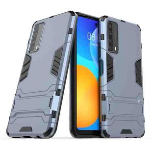 For Huawei P smart 2021 PC + TPU Shockproof Protective Case with Holder(Navy Blue)