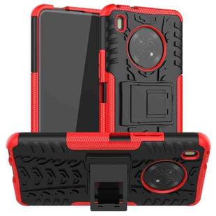 For Huawei Enjoy 20 Plus 5G / Y9a Tire Texture Shockproof TPU+PC Protective Case with Holder(Red)