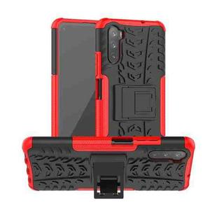 For Huawei Mate 40 lite / Maimang 9 Tire Texture Shockproof TPU+PC Protective Case with Holder(Red)