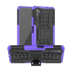 For Huawei Mate 40 lite / Maimang 9 Tire Texture Shockproof TPU+PC Protective Case with Holder(Purple)