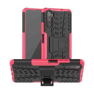 For Huawei Mate 40 lite / Maimang 9 Tire Texture Shockproof TPU+PC Protective Case with Holder(Pink)