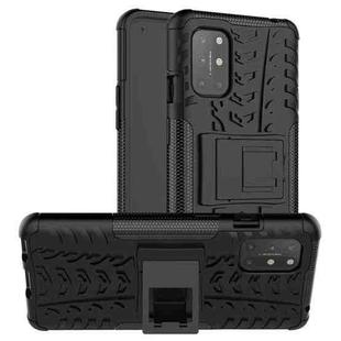 For OnePlus 8T Tire Texture Shockproof TPU+PC Protective Case with Holder(Black)