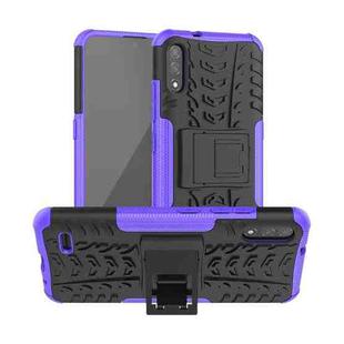 For LG K22 Tire Texture Shockproof TPU+PC Protective Case with Holder(Purple)