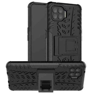 For OPPO F17 Pro Tire Texture Shockproof TPU+PC Protective Case with Holder(Black)