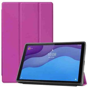 For Lenovo Tab M10 HD 2nd Gen TB-X306 Caster Pattern Horizontal Flip Tablet PC Protective Leather Case with Tri-fold Bracket & Sleep Function(Purple)