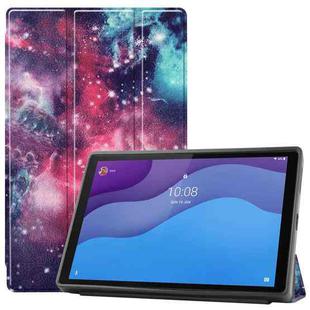 For Lenovo Tab M10 HD 2nd Gen TB-X306 Painted Pattern Horizontal Flip Tablet PC Leather Case with Tri-fold Bracket & Sleep / Wake-up Function(Milky Way Nebula)