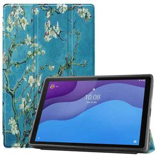 For Lenovo Tab M10 HD 2nd Gen TB-X306 Painted Pattern Horizontal Flip Tablet PC Leather Case with Tri-fold Bracket & Sleep / Wake-up Function(Apricot Blossom)