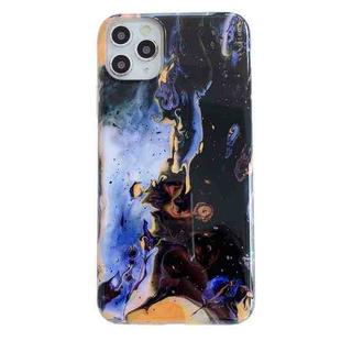 For iPhone 12 / 12 Pro Marble Abstract Full Cover IMD TPU Shockproof Protective Phone Case(Black Gold)