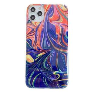 For iPhone 12 Pro Max Marble Abstract Full Cover IMD TPU Shockproof Protective Phone Case(Red Blue)