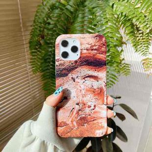 For iPhone 12 / 12 Pro Marble Abstract Full Cover IMD TPU Shockproof Protective Phone Case(Orange)