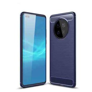 For Huawei Mate 40 Pro Brushed Texture Carbon Fiber TPU Case(Navy Blue)