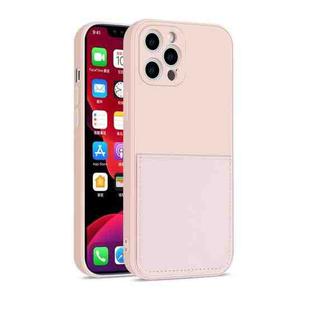 For iPhone 12 mini Liquid Silicone Skin Feel Shockproof Protective Case with Card Slot (Pink)