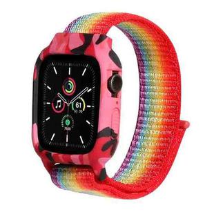 Nylon Wrist Strap Watch Bands For Apple Watch Series 7 41mm / 6 & SE & 5 & 4 40mm / 3 & 2 & 1 38mm(Rainbow)