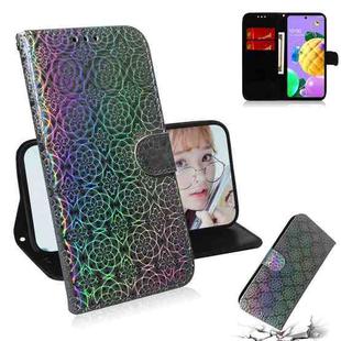 For LG K62 / K52 / Q52 Solid Color Colorful Magnetic Buckle Horizontal Flip PU Leather Case with Holder & Card Slots & Wallet & Lanyard(Silver)