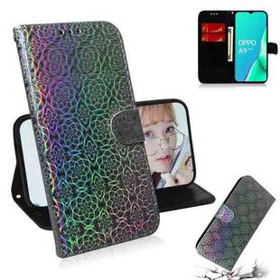 For OPPO A9 2020 / A5 2020 / A11 Solid Color Colorful Magnetic Buckle Horizontal Flip PU Leather Case with Holder & Card Slots & Wallet & Lanyard(Silver)