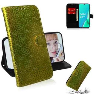 For OPPO A9 2020 / A5 2020 / A11 Solid Color Colorful Magnetic Buckle Horizontal Flip PU Leather Case with Holder & Card Slots & Wallet & Lanyard(Gold)