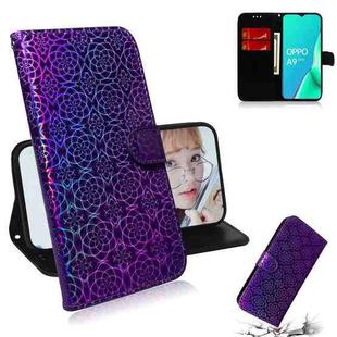 For OPPO A9 2020 / A5 2020 / A11 Solid Color Colorful Magnetic Buckle Horizontal Flip PU Leather Case with Holder & Card Slots & Wallet & Lanyard(Purple)