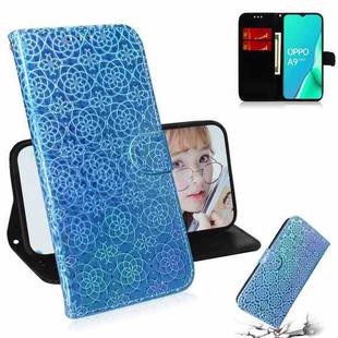 For OPPO A9 2020 / A5 2020 / A11 Solid Color Colorful Magnetic Buckle Horizontal Flip PU Leather Case with Holder & Card Slots & Wallet & Lanyard(Sky Blue)