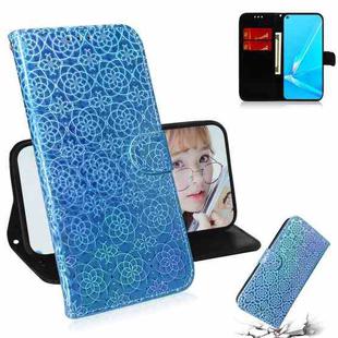 For OPPO A52 / A72 / A92 Solid Color Colorful Magnetic Buckle Horizontal Flip PU Leather Case with Holder & Card Slots & Wallet & Lanyard(Sky Blue)