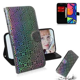 For Samsung Galaxy F41 Solid Color Colorful Magnetic Buckle Horizontal Flip PU Leather Case with Holder & Card Slots & Wallet & Lanyard(Silver)