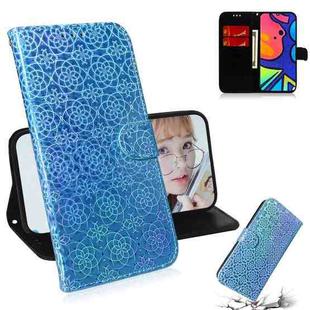 For Samsung Galaxy F41 Solid Color Colorful Magnetic Buckle Horizontal Flip PU Leather Case with Holder & Card Slots & Wallet & Lanyard(Sky Blue)