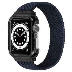 Weave Wrist Strap Watch Bands with Frame For Apple Watch Series  7  45mm / & 6 & SE & 5 & 4 44mm , Length:128mm(Charcoal)