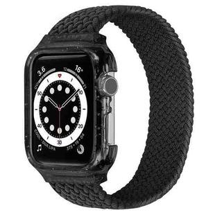 Weave Wrist Strap Watch Bands with Frame For Apple Watch Series 7 45mm / 6 & SE & 5 & 4 44mm / 3 & 2 & 1 42mm, Length:140mm(Black)