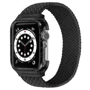 Weave Wrist Strap Watch Bands with Frame For Apple Watch Series  7  45mm / & 6 & SE & 5 & 4 44mm , Length:160mm(Black)