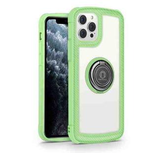 Military Industry Acrylic Backplane Shockproof Protective Case with Ring Holder For iPhone 12 / 12 Pro(Green)