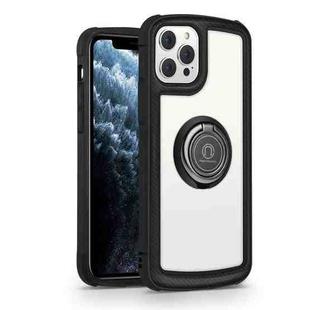 For iPhone 12 mini Military Industry Acrylic Backplane Shockproof Protective Case with Ring Holder (Black)