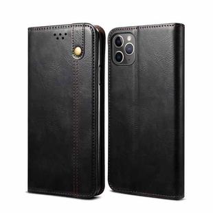 For iPhone 11 Pro Simple Wax Crazy Horse Texture Horizontal Flip Leather Case with Card Slots & Wallet (Black)